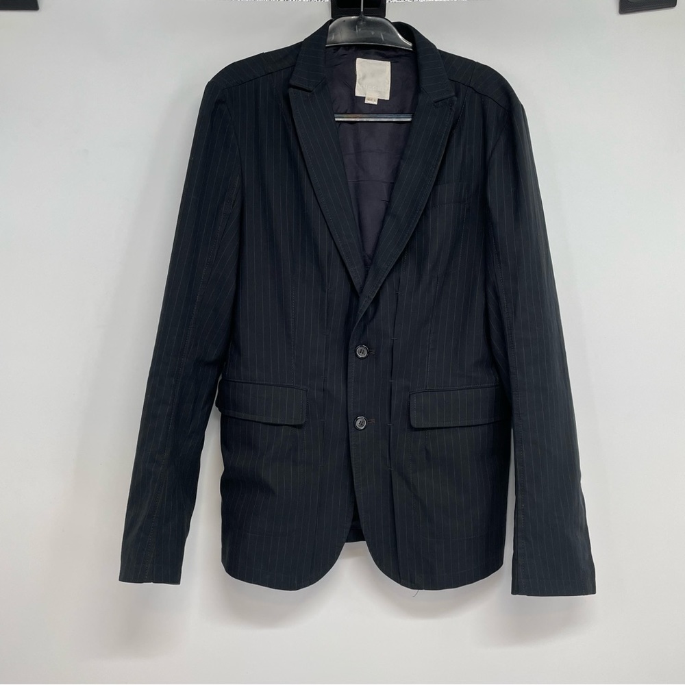 DIESEL Jamon-Bis Blazer Jacket Men’s Xl Gray Striped Cotton Snap Buttons Sleeves